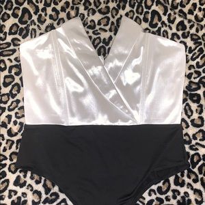 Sexy Tuxedo Black White Bodysuit